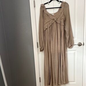 In Loom Elegant Tan Maxi Dress